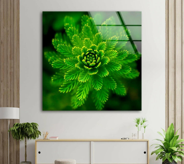 Green Botanical Glass Wall Art, stained glass wall art, stained glass wall decor