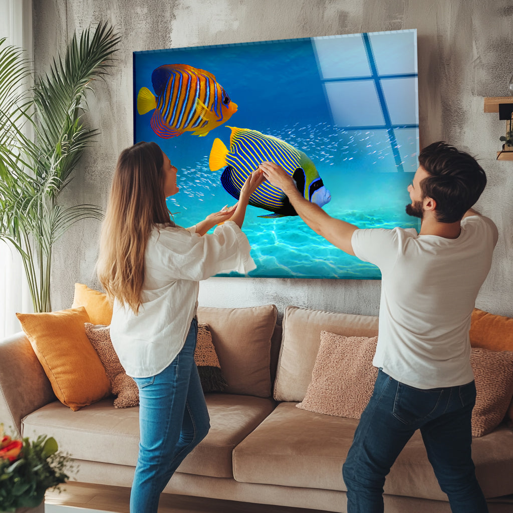 Colorful fish swimming in the ocean - unique wall art for your home decor