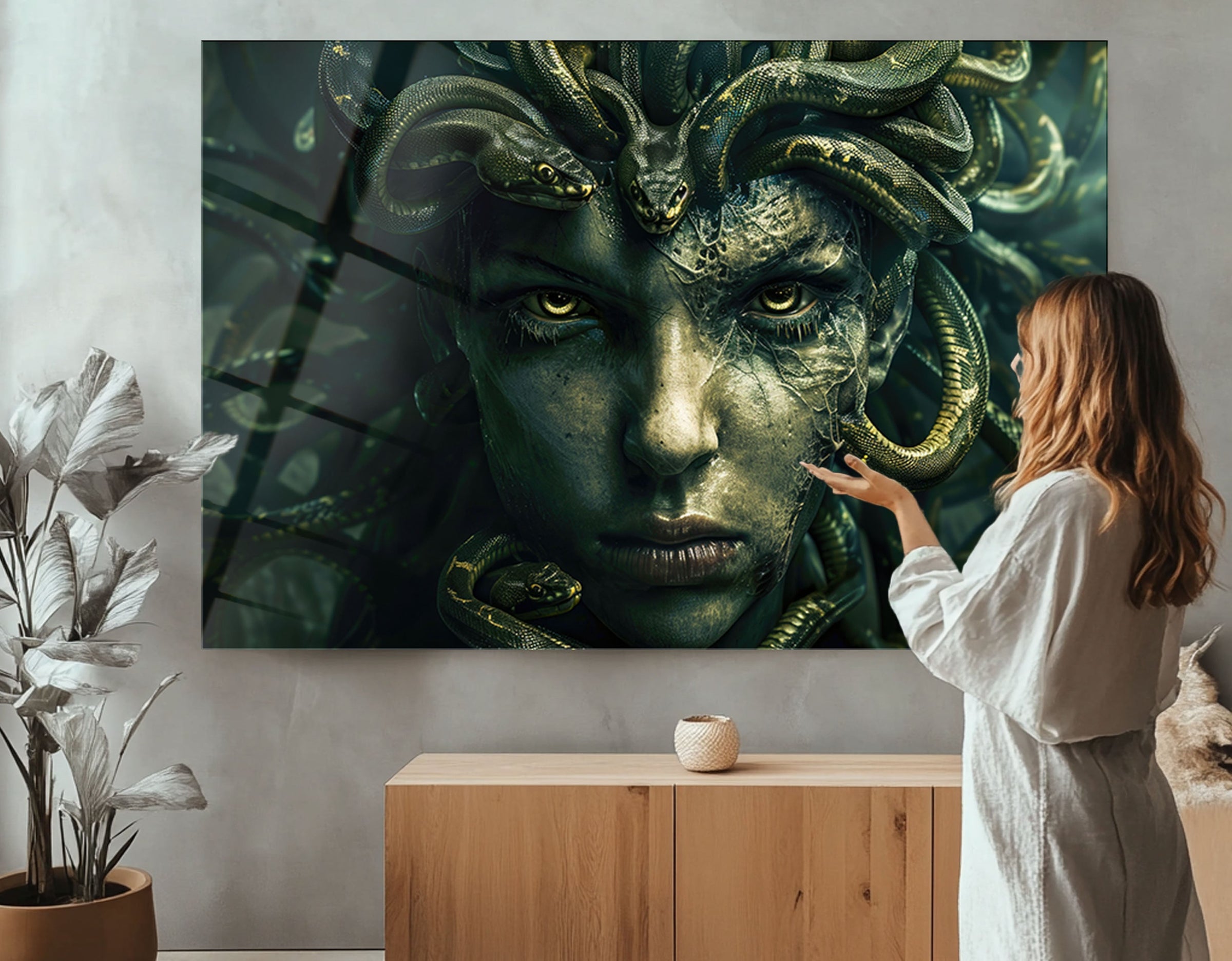 Turn heads with this stunning Medusa wall art - a snakey addition to your home decor!  #Medusa #WallArt