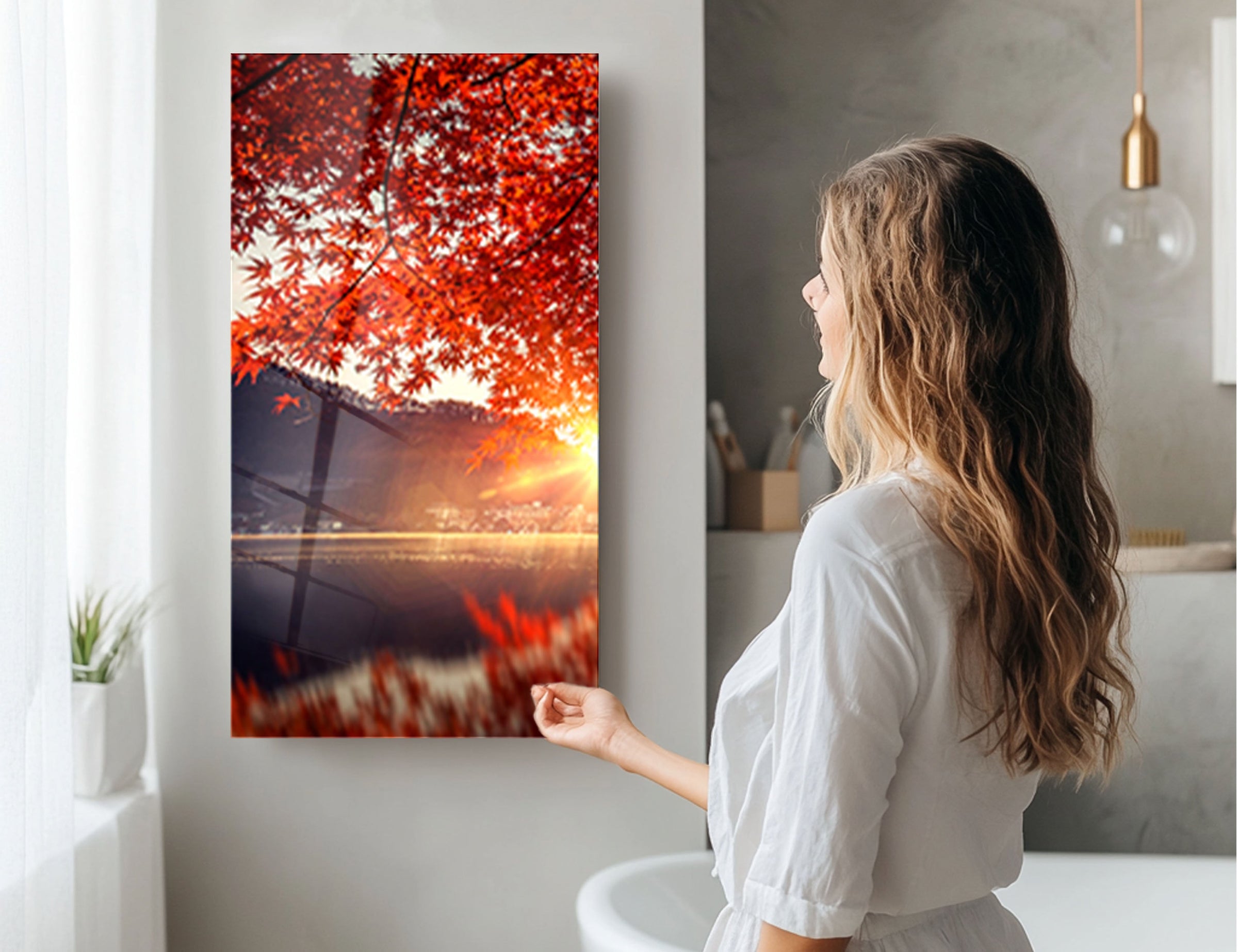 Mountain landscape wall art depicting serene beauty, perfect for home decor