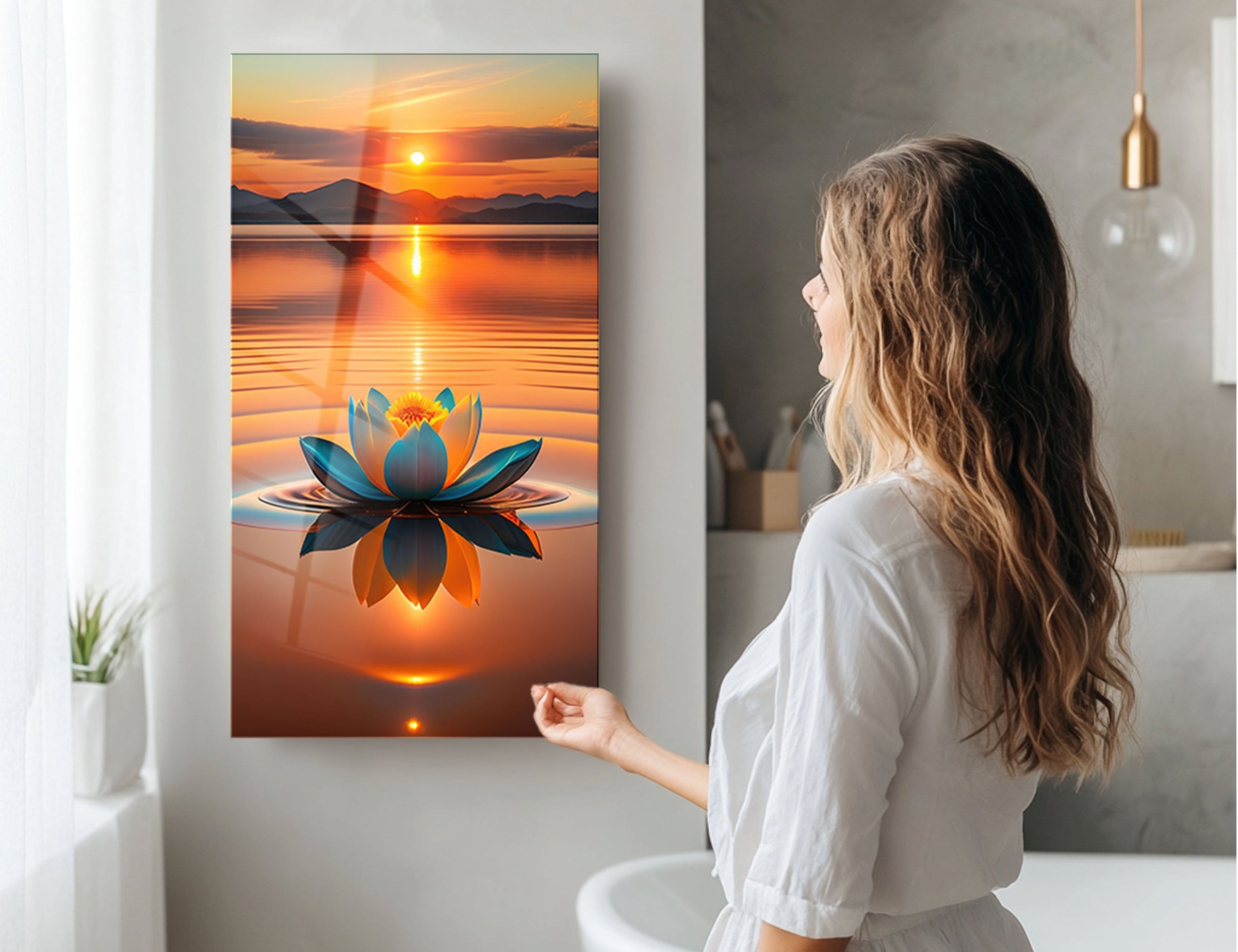 Exquisite lotus wall art design for sophisticated interiors