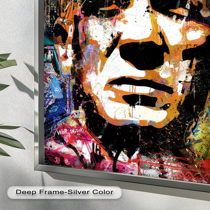 Graffiti Face Portrait Wall Art – Urban Abstract Oil Painting