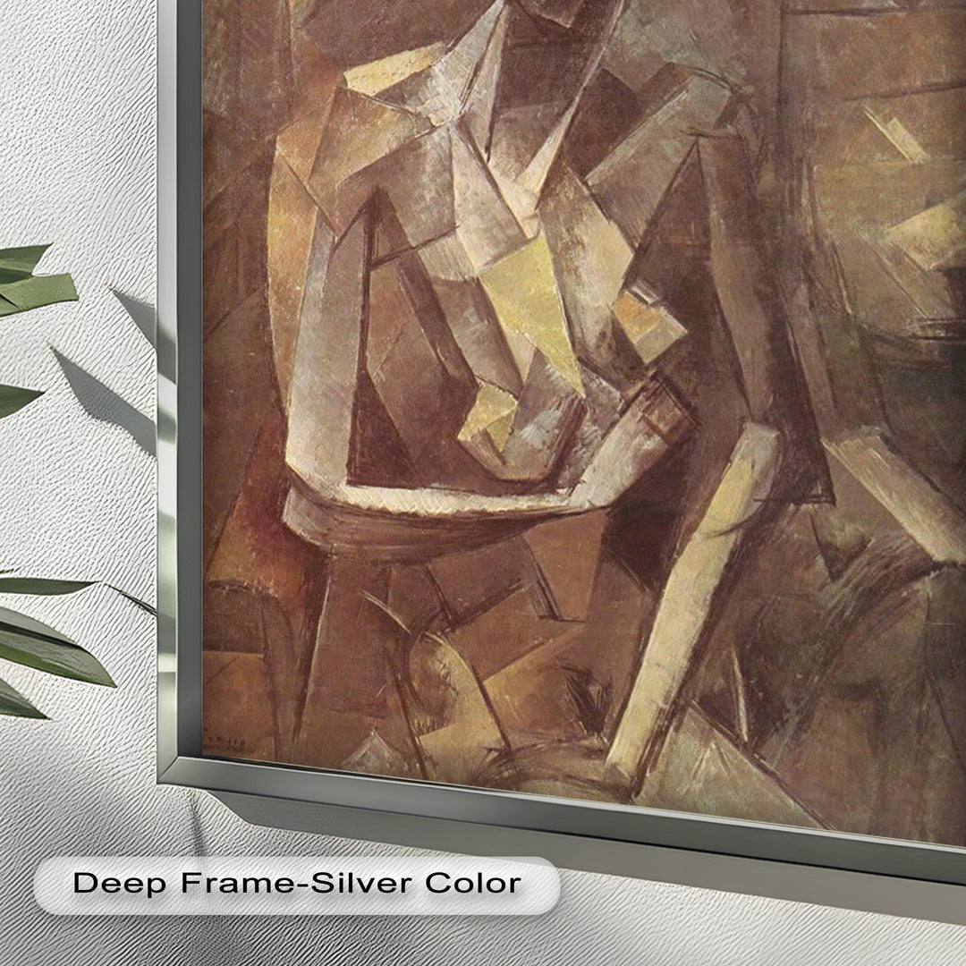 Geometric Nude Study Wall Art – Cubist Oil Painting
