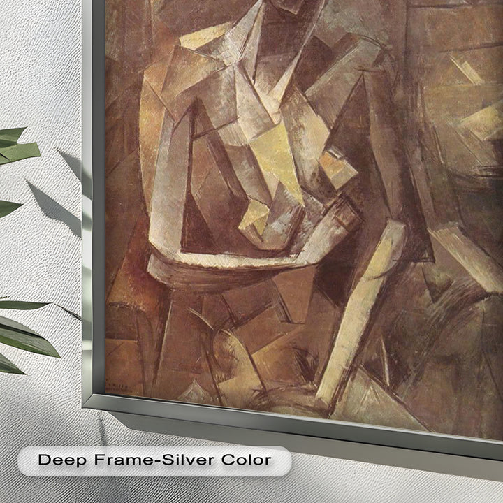 Geometric Nude Study Wall Art – Cubist Oil Painting