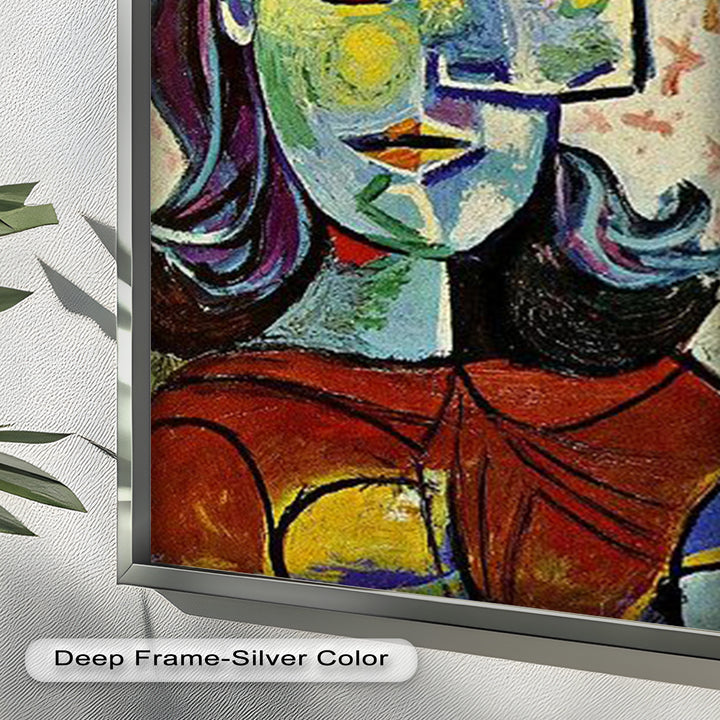 Colorful Portrait with Butterfly Accents - Picasso Oil Painting