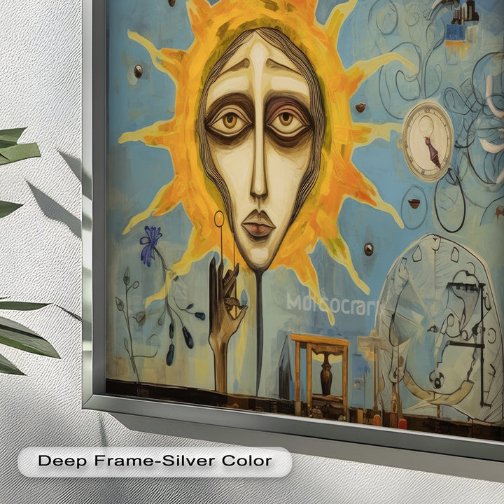Solar Mindscape – Surreales Sonnengesicht-Ölgemälde von Picasso