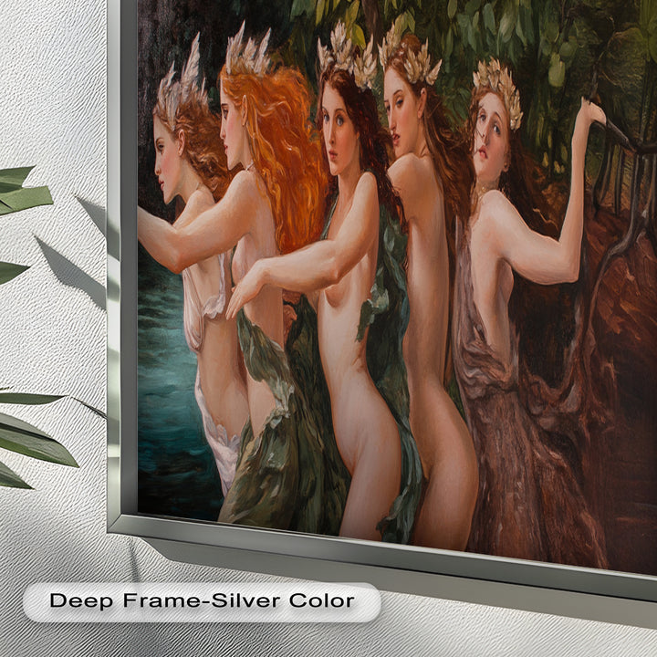 The Enchanted Procession – Mythological Forest Nymphs Oil Painting