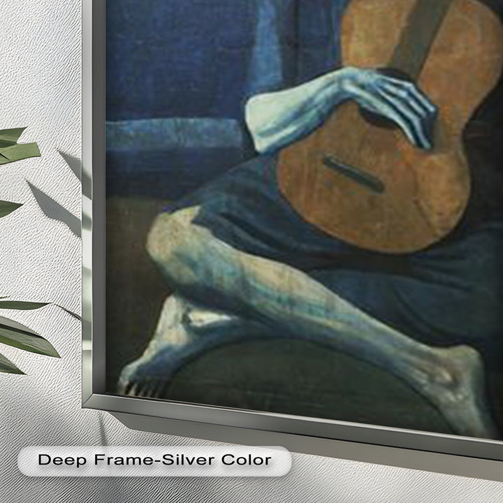 The Old Guitarist – Blue Period Melancholy Oil Painting