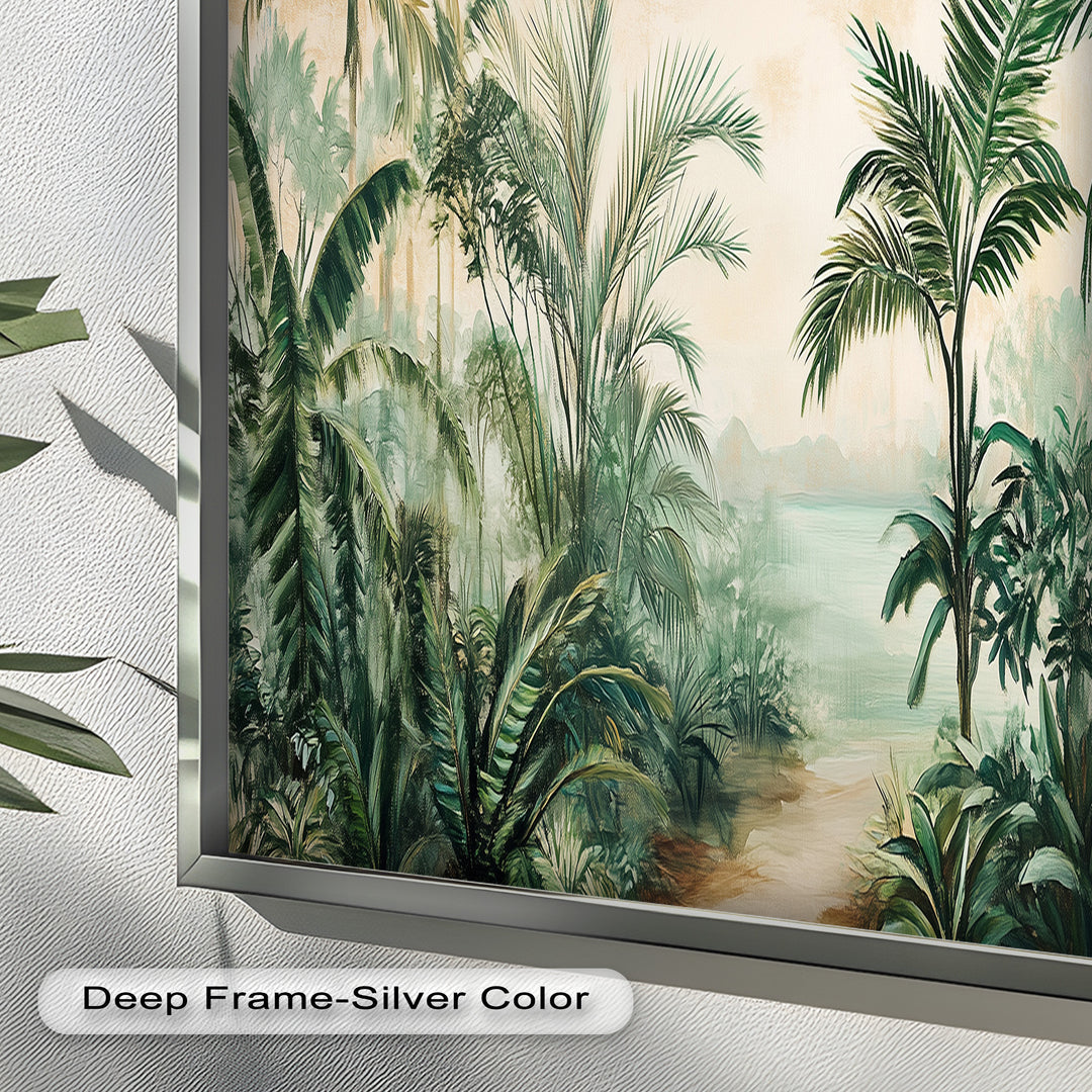 Tropical Garden Escape – Lush Jungle Oil Painting