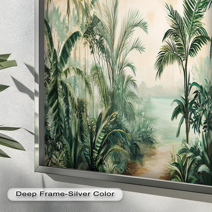 Tropical Garden Escape – Lush Jungle Oil Painting