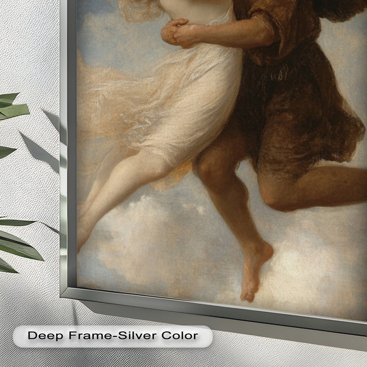 Celestial Embrace – Mythical Angelic Lovers Oil Painting