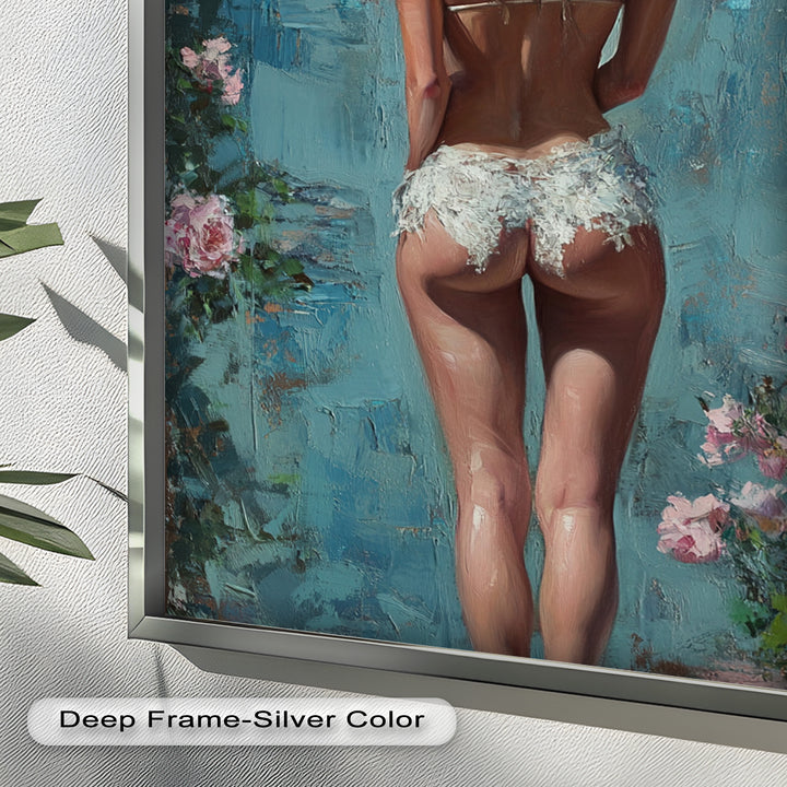 Floral Reverie – Dreamlike Summer Nude Oil Painting