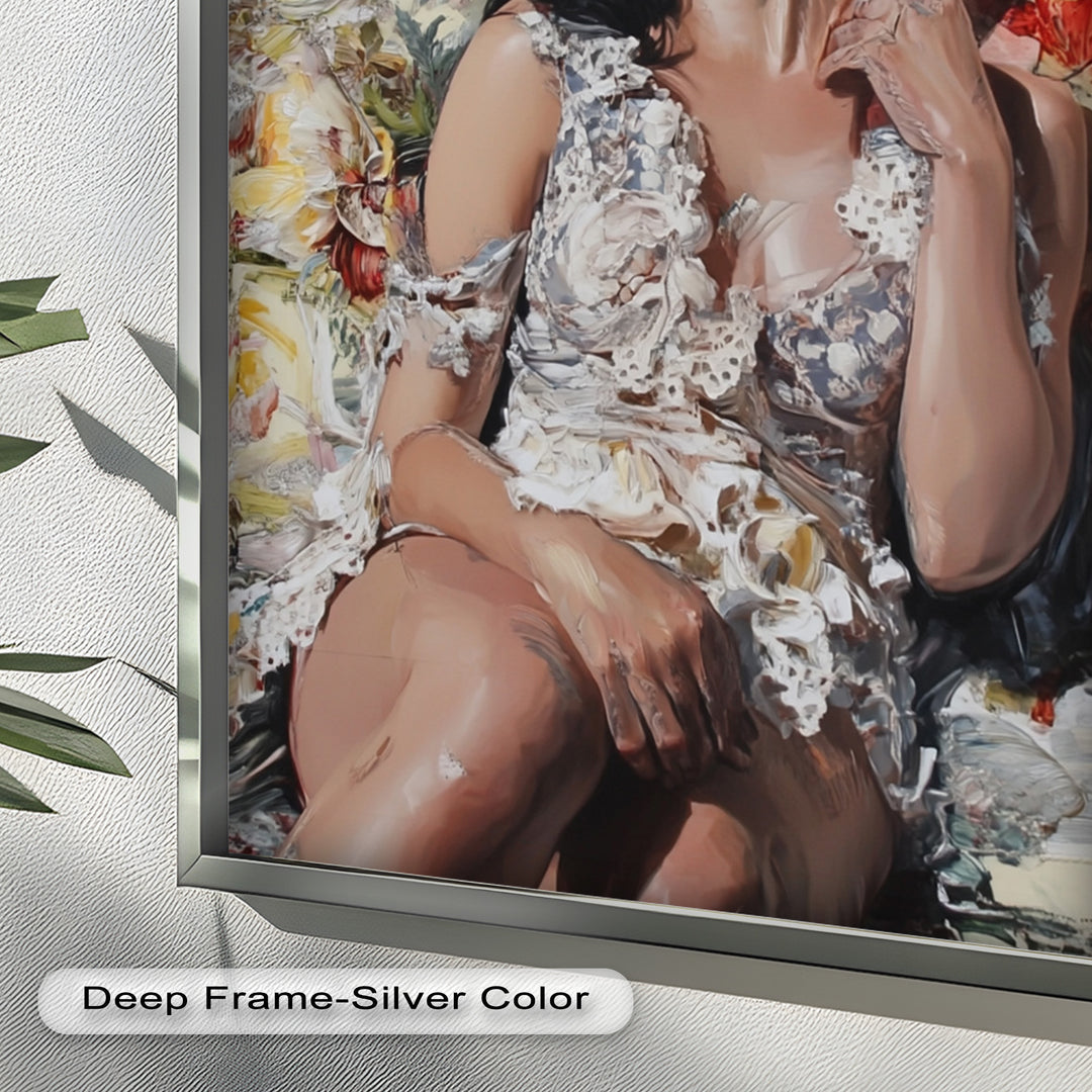 Reverie in Bloom – Zeitgenössische romantische figurative Ölmalerei