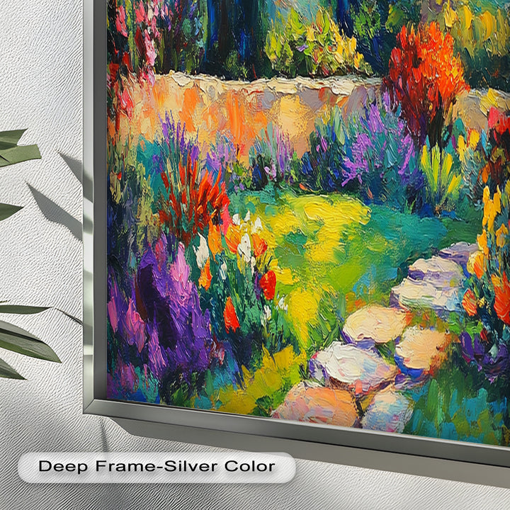 Sunlit Garden Path – Colorful Impressionist Oil Painting