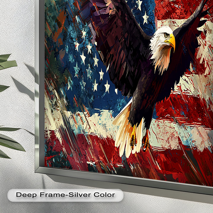 Soaring Freedom – Patriotic Eagle Oil Painting