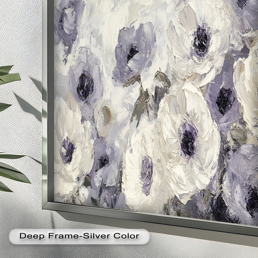 Cream and Lilac Petals - Flower Oil Painting