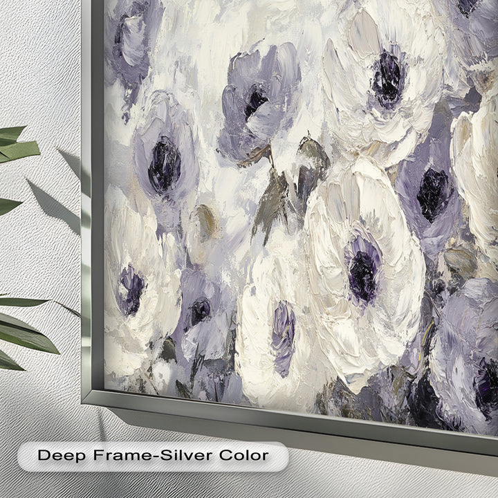 Cream and Lilac Petals - Flower Oil Painting