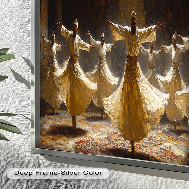 Whirling Dervishes Wall Art – Framed Oil Painting