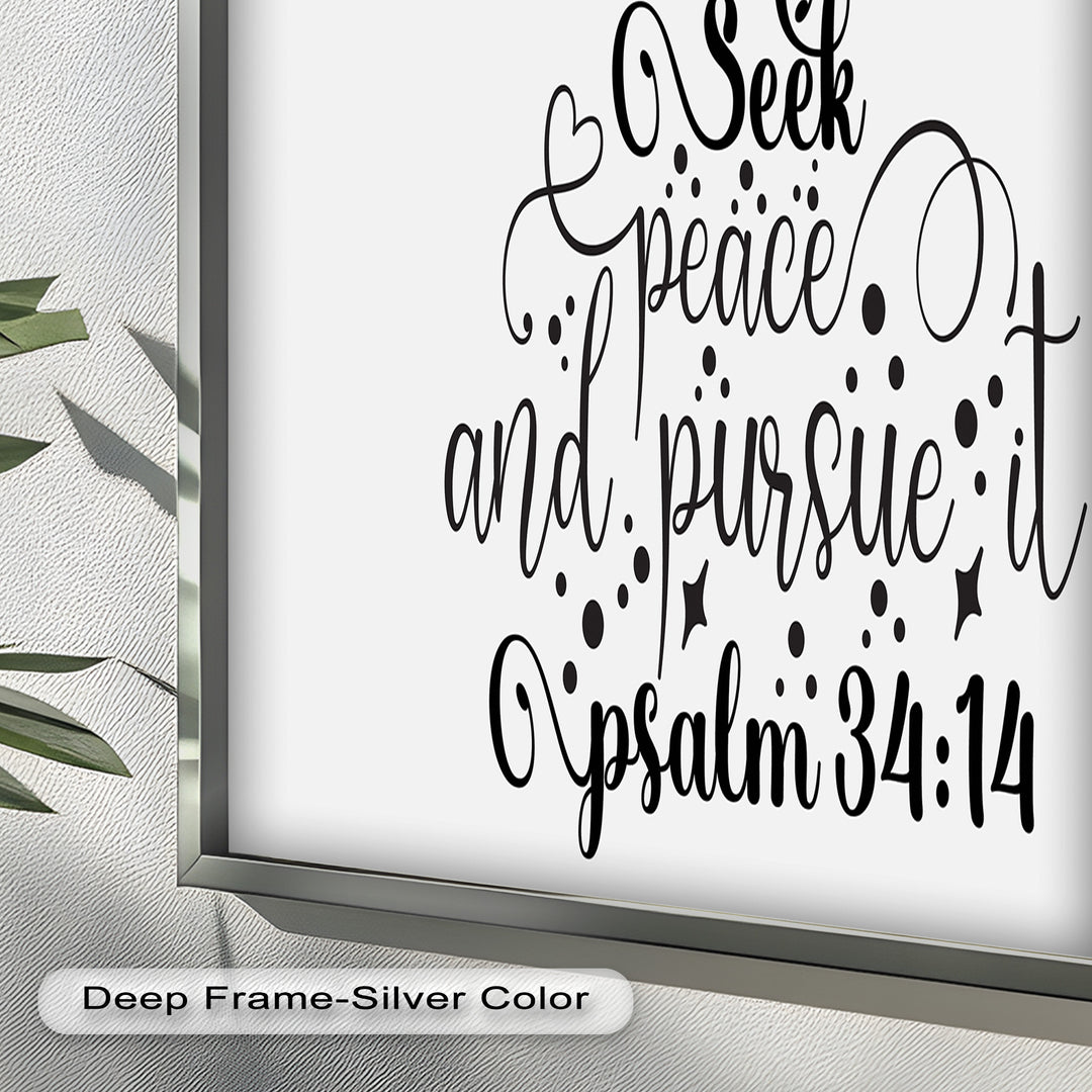 Seek Peace and Pursue It – Psalm 34:14 Christian Bible Oil Painting