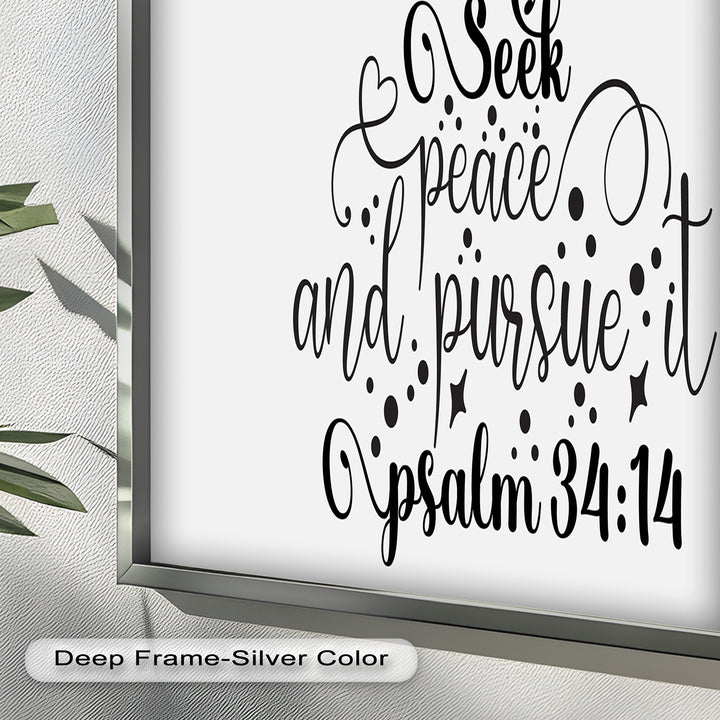Seek Peace and Pursue It – Psalm 34:14 Christian Bible Oil Painting