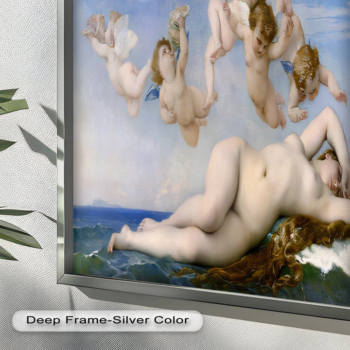 Birth of Beauty – Mythological Sea Nymph and Cherubs Oil Painting