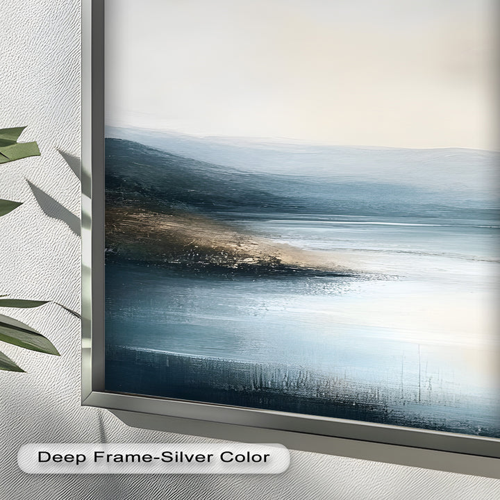 Nature Wall Art-Minimalist Lake Landscape Oil Painting