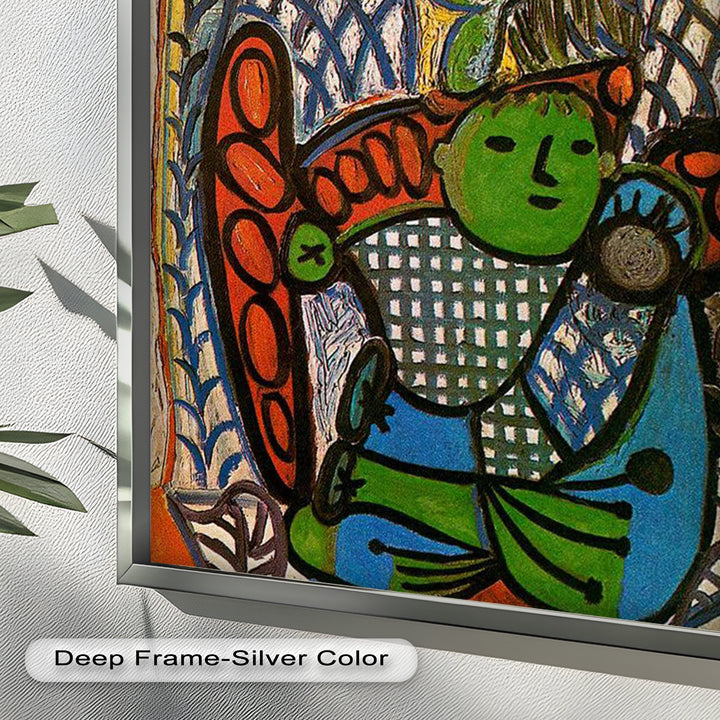 Green Embrace – Mother and Child Picasso Oil Painting