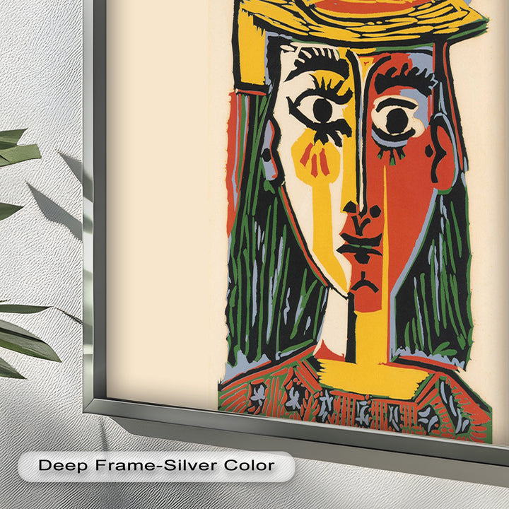 Cubist Woman Portrait Wall Art – Abstract Oil Painting