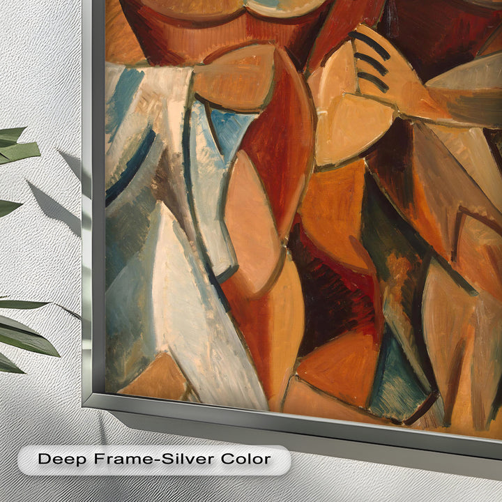 Abstract Embrace in Earth Tones - Picasso Oil Painting