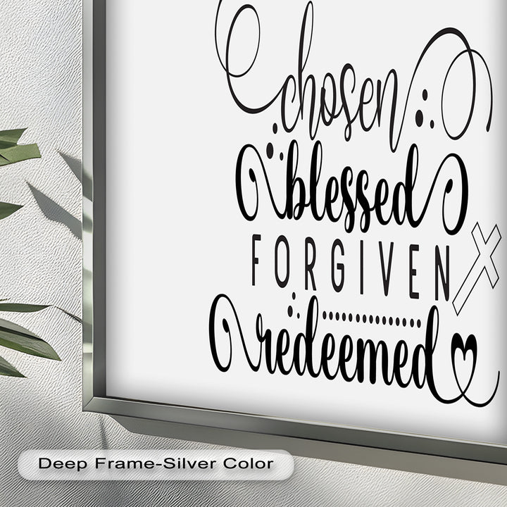 Chosen, Blessed, Forgiven, Redeemed – Bible Verse Oil Painting