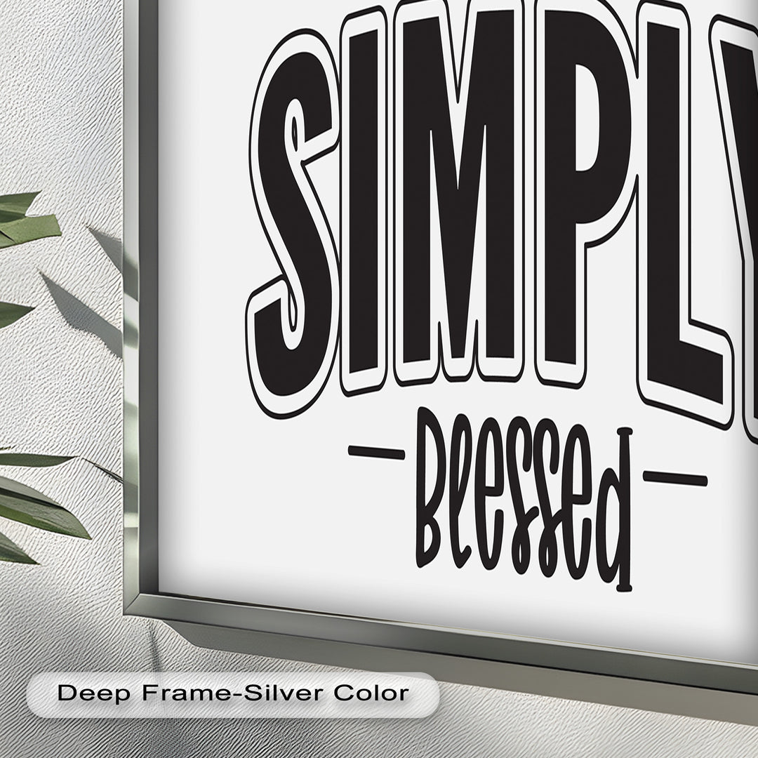 Simply Blessed – Christian Typography Oil Painting