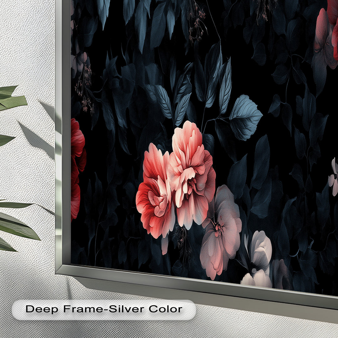 Dark Floral Elegance Wall Art – Floral Oil Painting