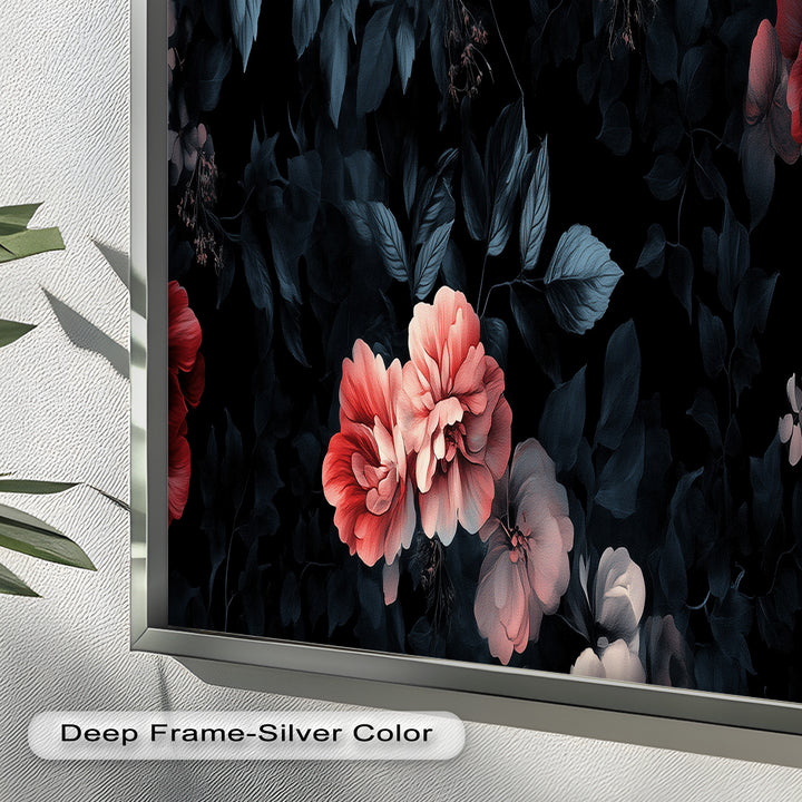 Dark Floral Elegance Wall Art – Floral Oil Painting
