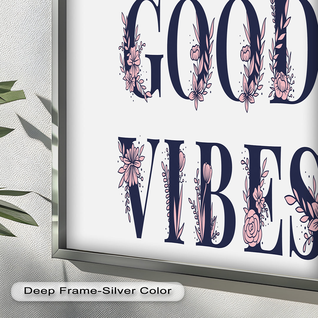 Gute Stimmung – Florale Typografie Ölgemälde