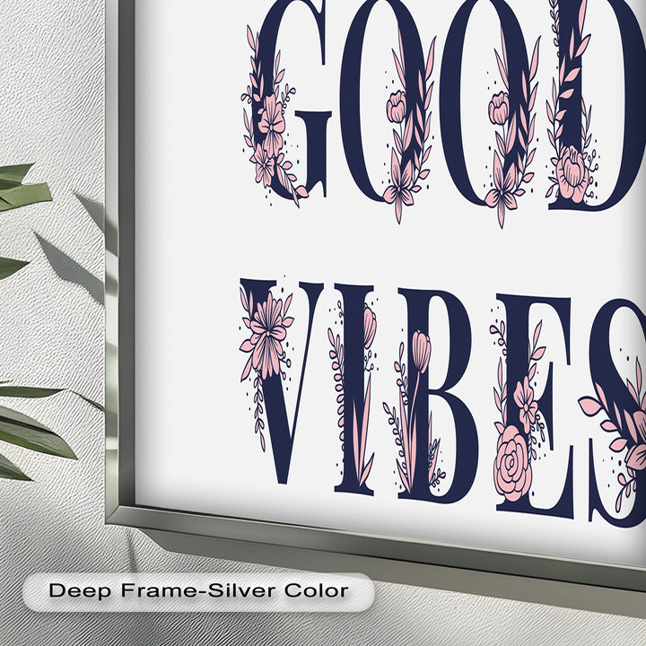 Gute Stimmung – Florale Typografie Ölgemälde