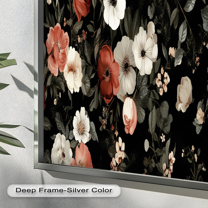 Vintage Rose Garden Wall Art – Floral Oil Painting