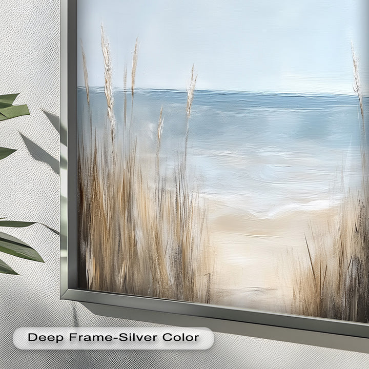 Coastal Wall Art-Beach Grass Landscape Oil Painting