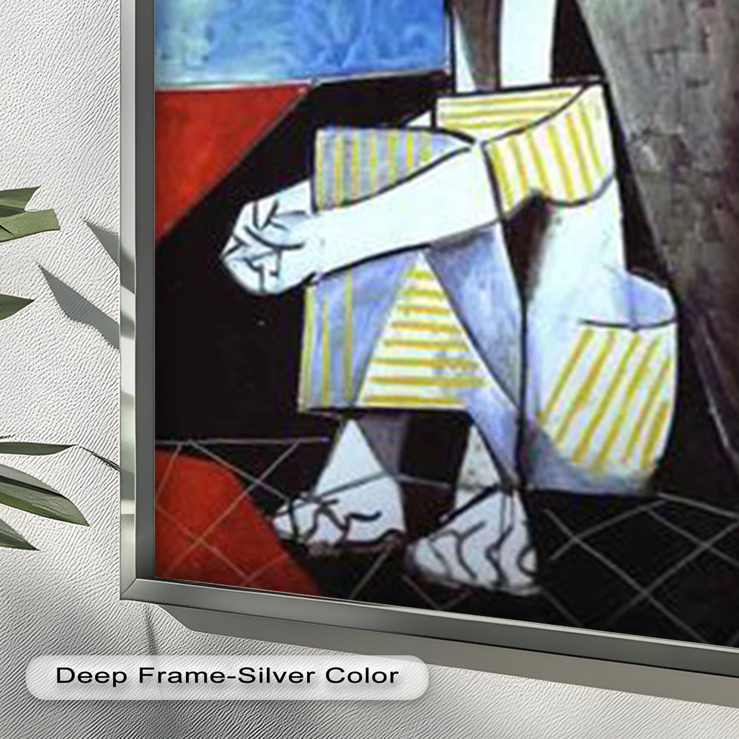Seated in Reflection – Picasso Style Abstract Oil Painting