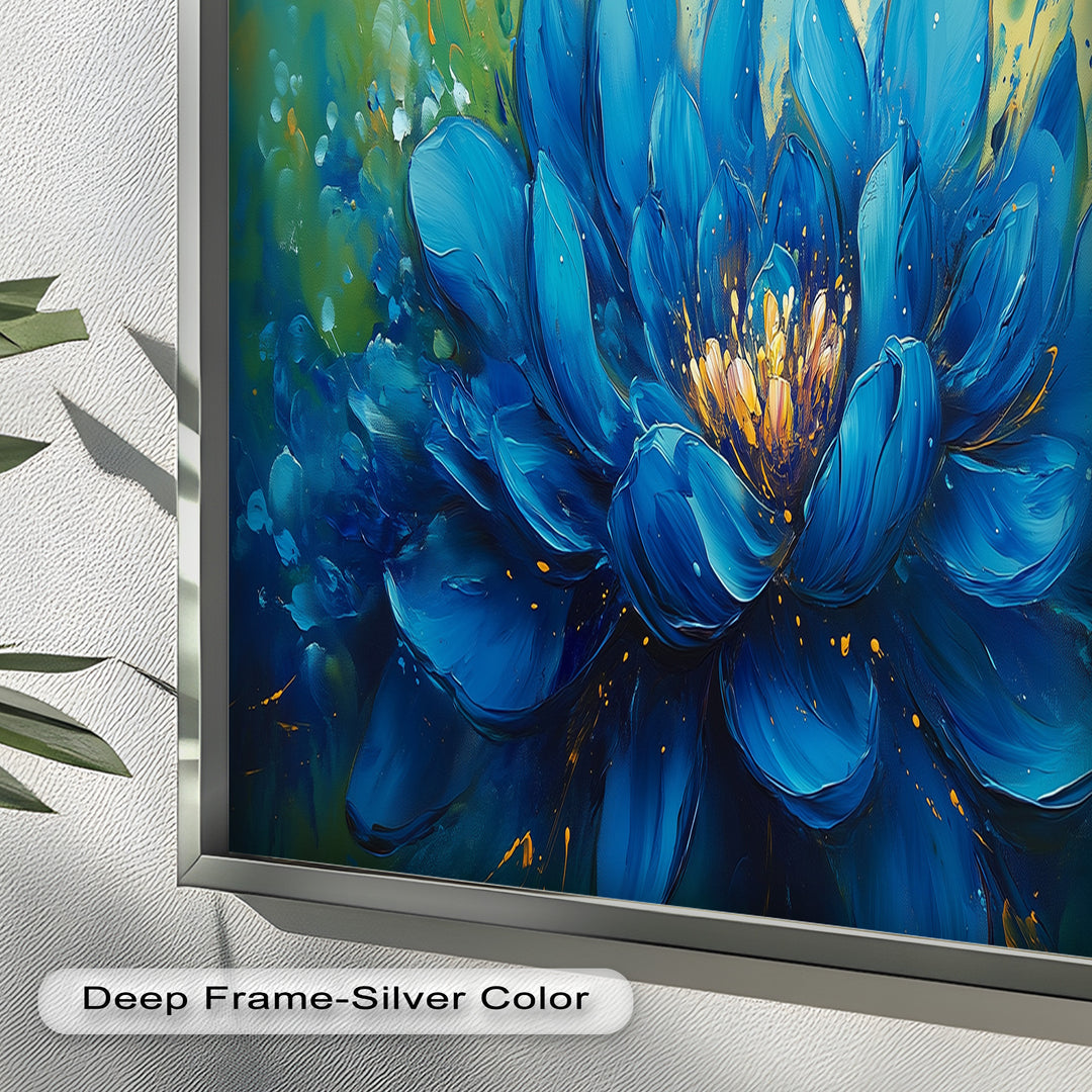 Golden-Centered Lotus in Bloom - Flower Oil Painting