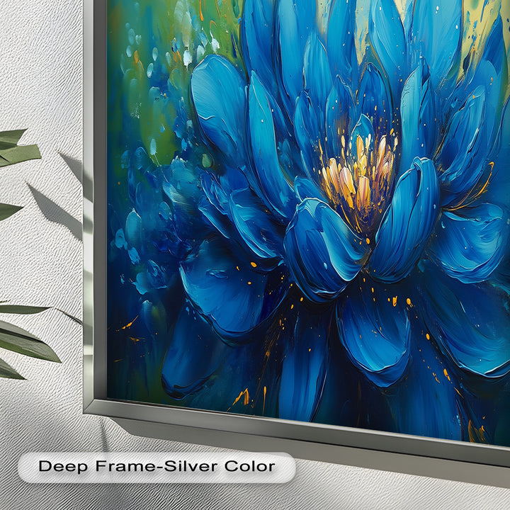 Golden-Centered Lotus in Bloom - Flower Oil Painting