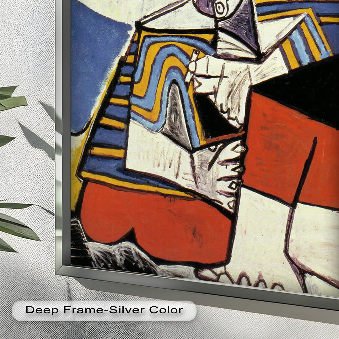 Abstract Man with Cap Wall Art – Cubist Oil Painting