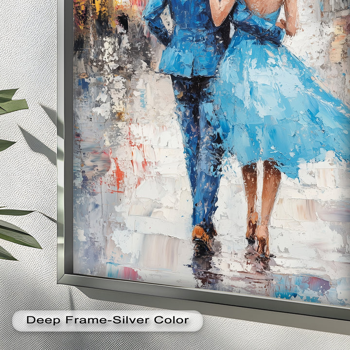 Forever in the Rain – Romantic Couple Love Oil Painting