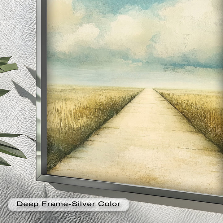 Minimal Nature Wall Art – Road Landscape Oil Painting
