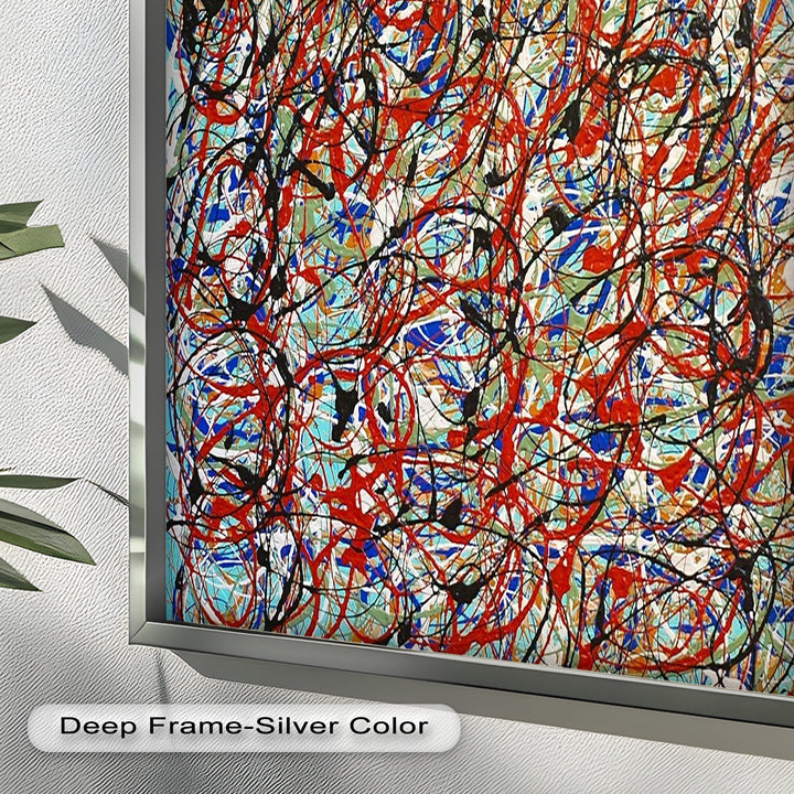 Energetic Action Painting Wall Art – Abstract Oil Painting