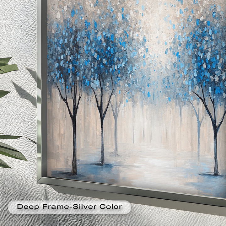 Blue Blossom Trees Wall Art – Floral Oil Painting