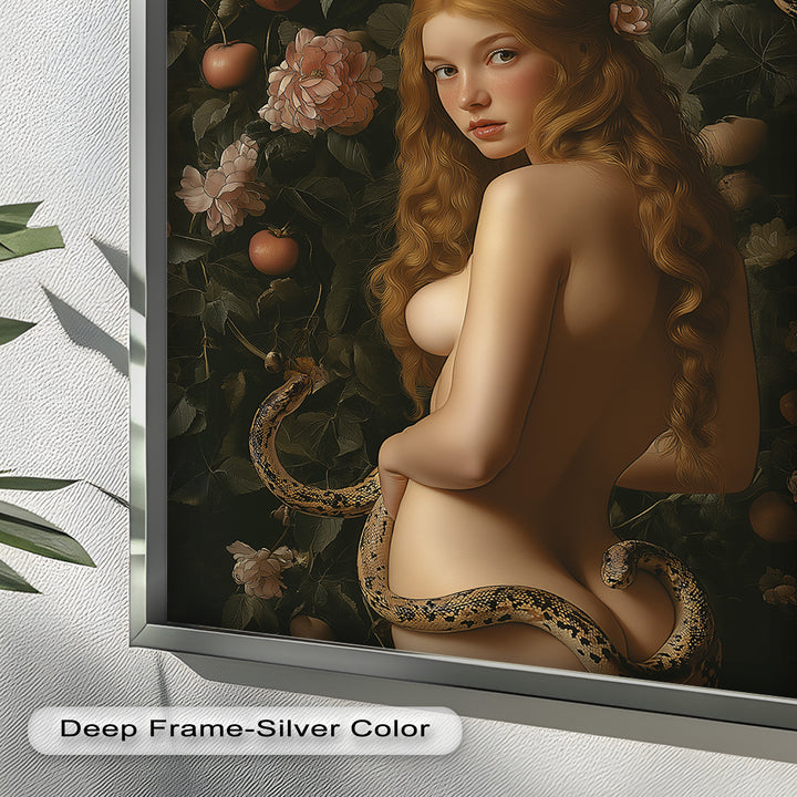 Eve in the Garden – Symbolic Temptation Mythology Oil Painting