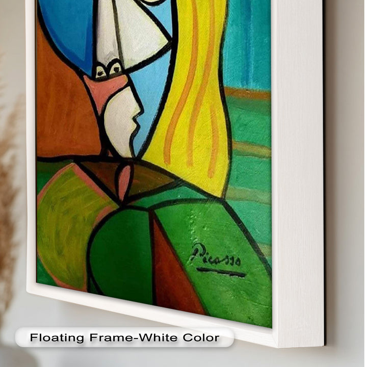 Golden Gaze – Cubist Woman in Hat Picasso Oil Painting