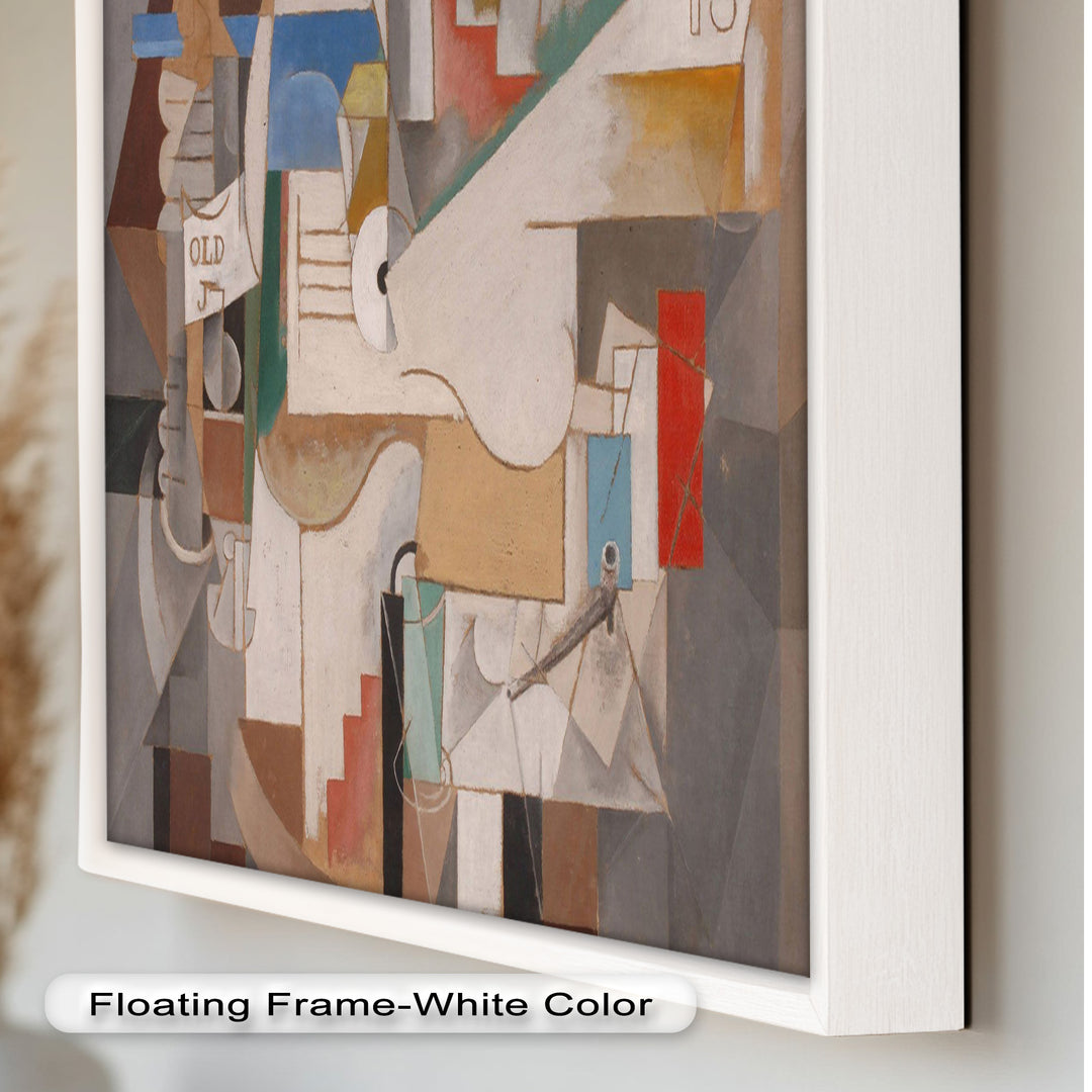 Geometric Cubist Composition Wall Art – Abstract Oil Painting