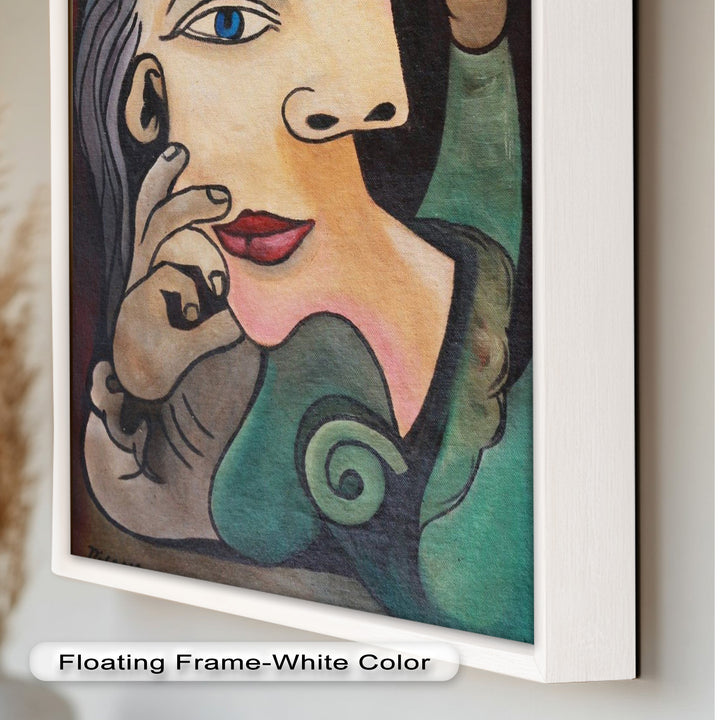 Quiet Bloom – Woman with Yellow Flower Picasso Oil Painting