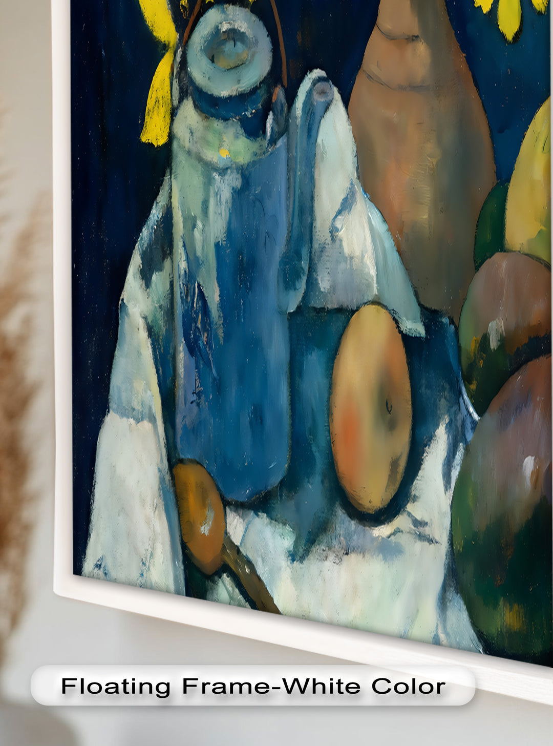 Rustikales Stillleben mit Mangos und Teekanne – Food Paintings